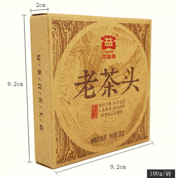 Yunnan Menghai Dayi Pu-erh Lao Cha Tou * 2014 Brick Ripe Puer Tea Brick 100g