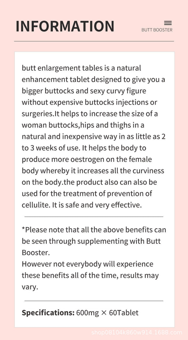 Booty Enlarger Booster Pills Bigger Butt Lift Glutes Hips Thighs Enlargement2pcs