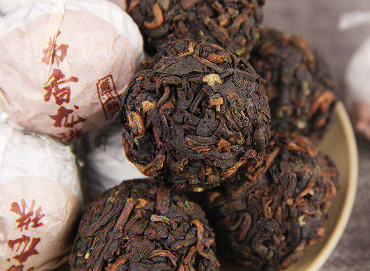Glutinous Rice Fragrance Puerh Ripe Tea Dragon Pearl 500g Puerh Tea Tuocha