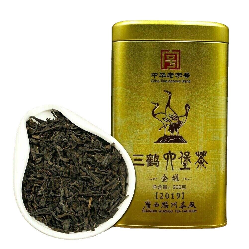 200g Three Cranes Loose Dark Tea Guangxi Liupao Box Tea Hei Cha Golden Jar Tea Main image