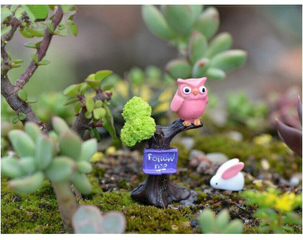 Mini 2pcs Branch Owl Bottle Decoration Supplies Moss Micro Landscape Deco Garden