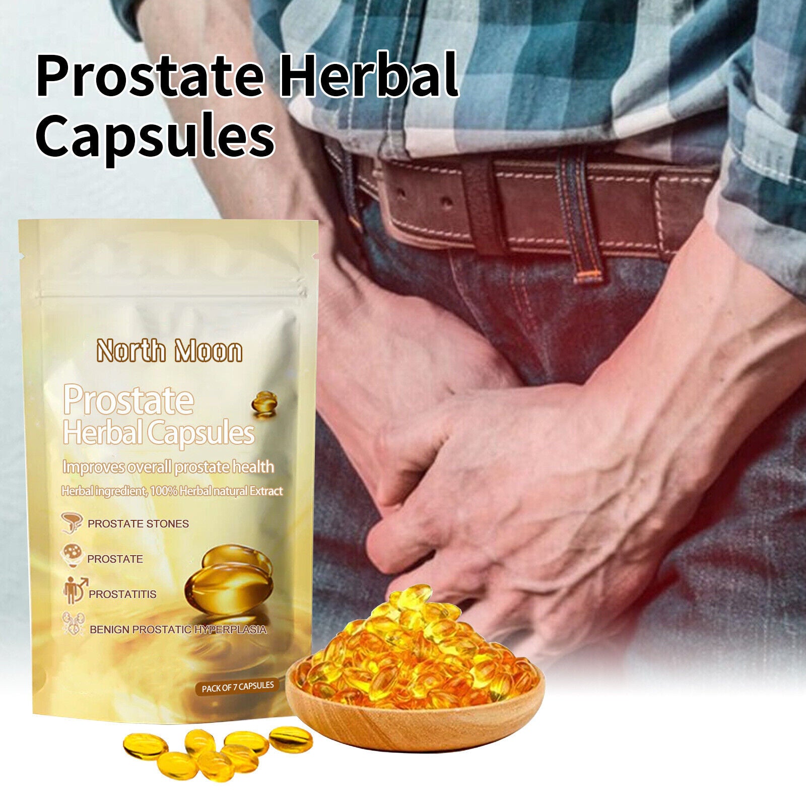 Premium Prostate Herbal Capsules Relieve Men's Discomfort and Nourish Kidney