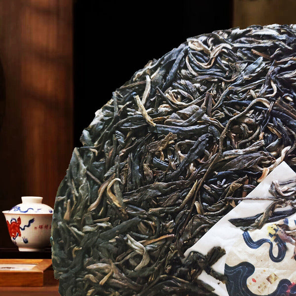 Mint Pond Puerh Tea Wild Ancient Tree Handcrafted Stone-Made Raw Tea 357g