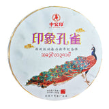 357g Top Impression Peacock Cha Tea Cake Premium Yunnan Pu'er Tea Healthy Drink
