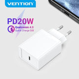 PD Charger 20W USB Type C Fast Charger for iPhone Macbook Phone QC3.0 USB C