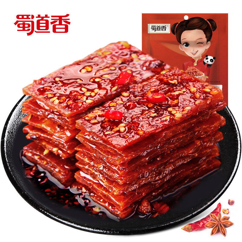 Pikantes getrocknetes Schweinefleisch 100g Pikante getrocknete Fleischsnacks