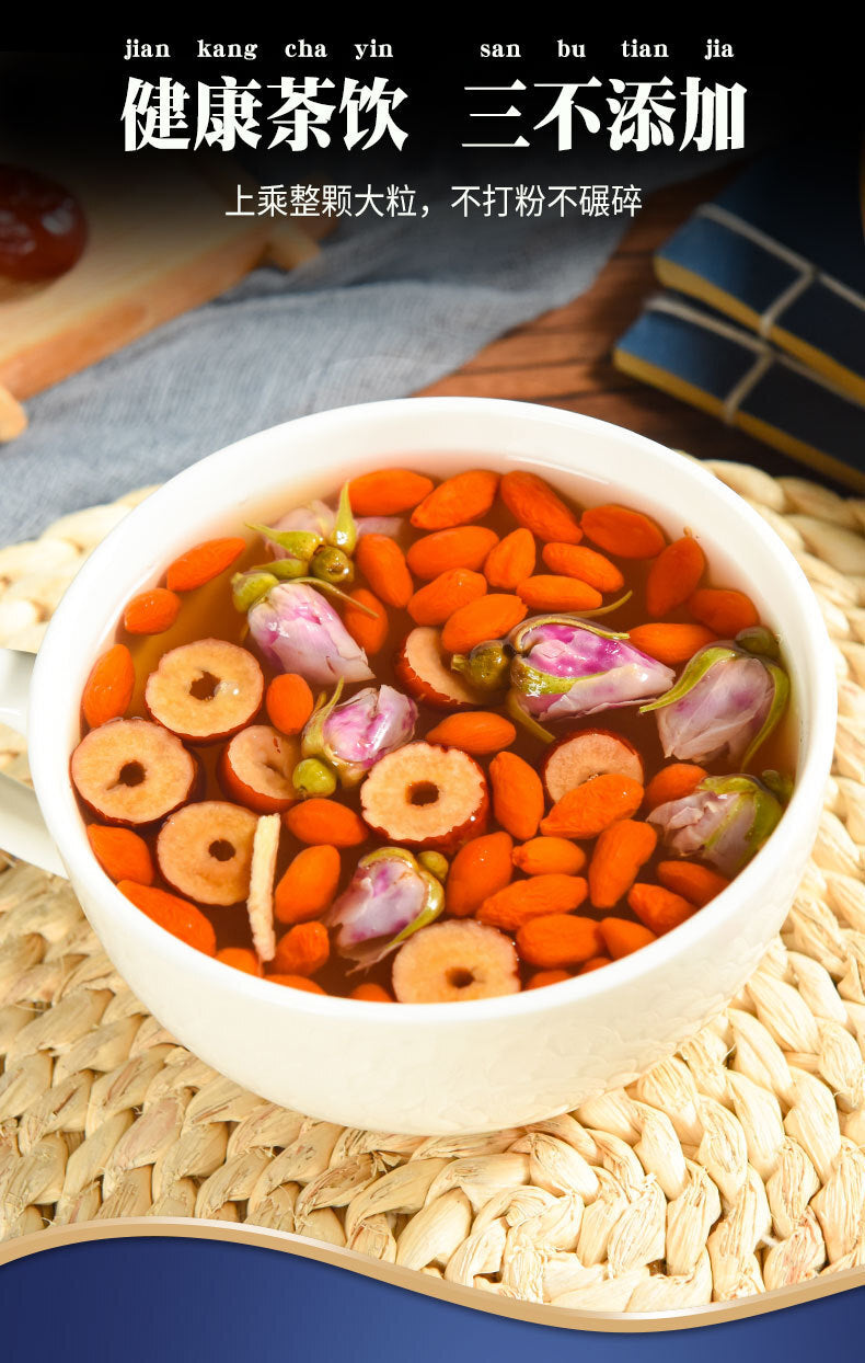 Ginger Jujube Tea with Longan Goji Berry Rose Red Dates Herbal Warmth Drink