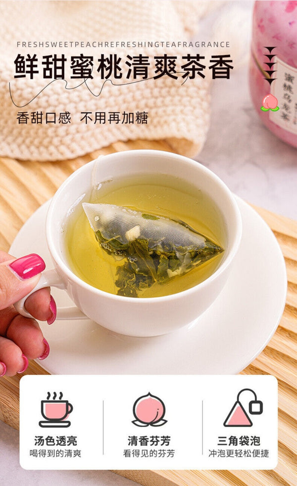 Peach Oolong Tea Gift Set Triangle Bags Apple White Peach Flavor Premium Blend