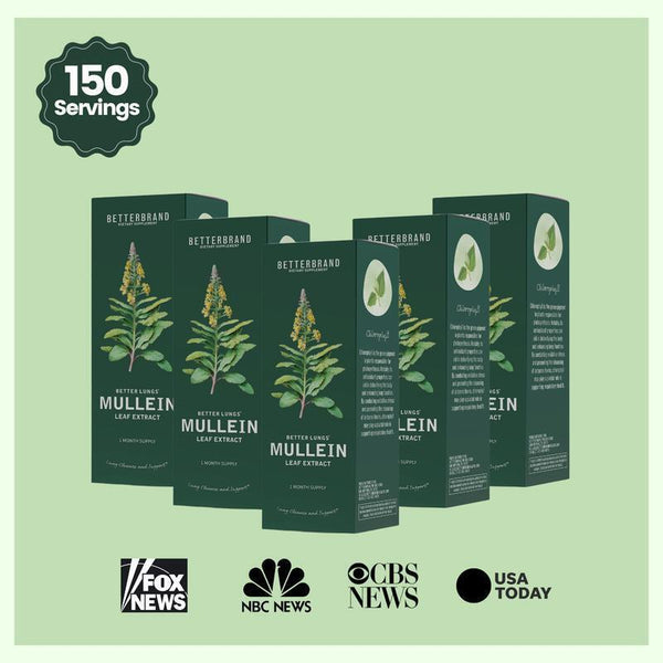 100% Support Lung Cleanse Mullein Leaf Extract Drops All-natural Ingredients