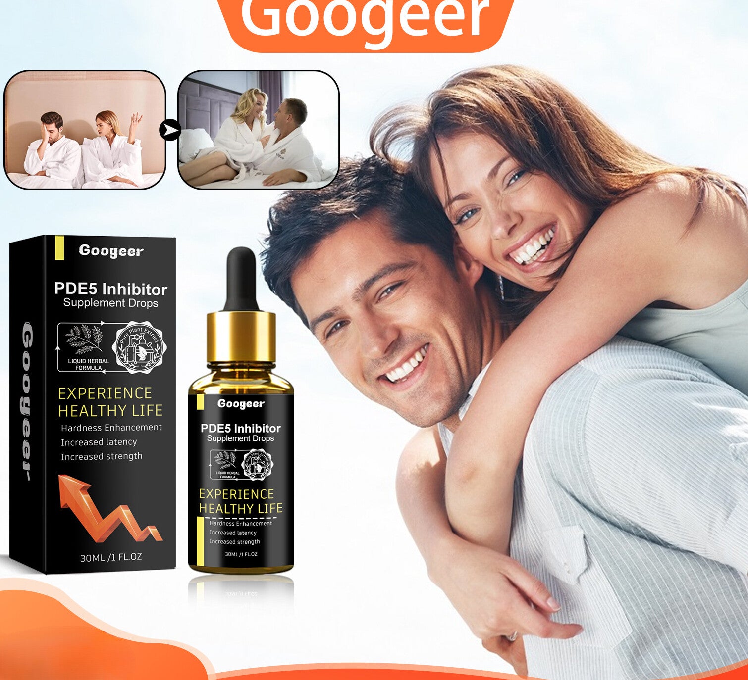 PDE5 Inhibitor Supplement Drops Natural Male Enhancement Care Drops 2pcs Main image