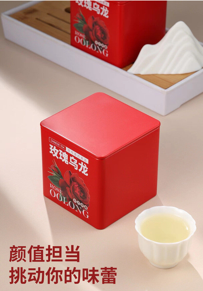 Floral Fruit Tea for Women’s Wellness  Tin Can Rose Oolong Tea with Rose Petals