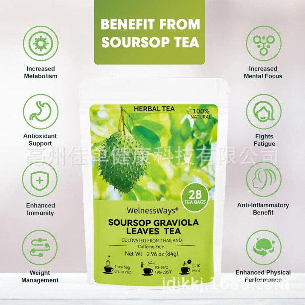 Soursop Loose Leaf Herbal Tea 84g Natural Digestive Aid Caffeine Free Blend