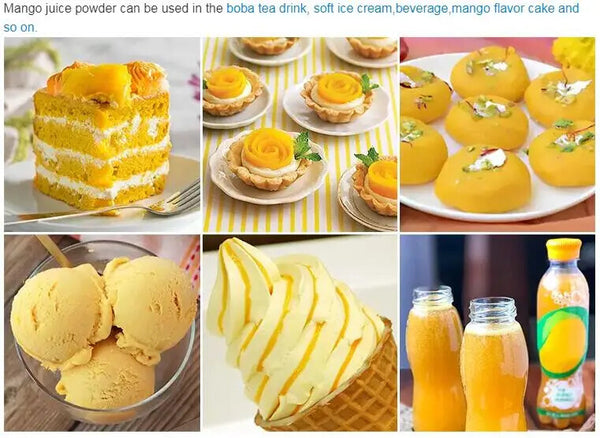 Natural Spray Dried Mango Juice Powder Mango Fruit Powder Fruit Flavor Powder