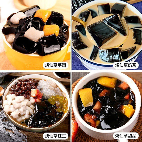Shaved Grass Jelly Powder Instant Milk Tea Shop Black White Jelly Ingredients