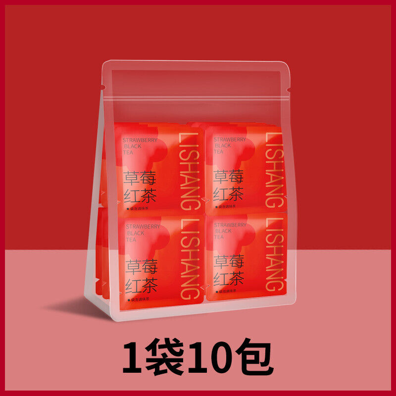 Strawberry Black Tea Triangle Tea Bags Ceylon Loose Leaf Cold Brew Tea