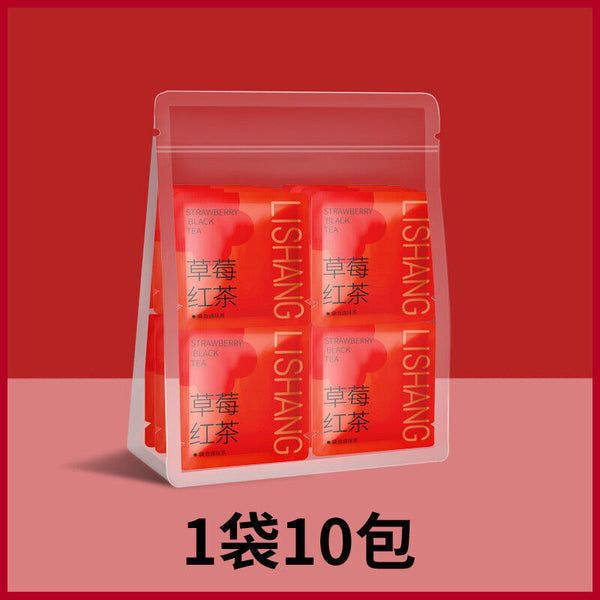 Strawberry Black Tea Triangle Tea Bags Ceylon Loose Leaf Cold Brew Tea