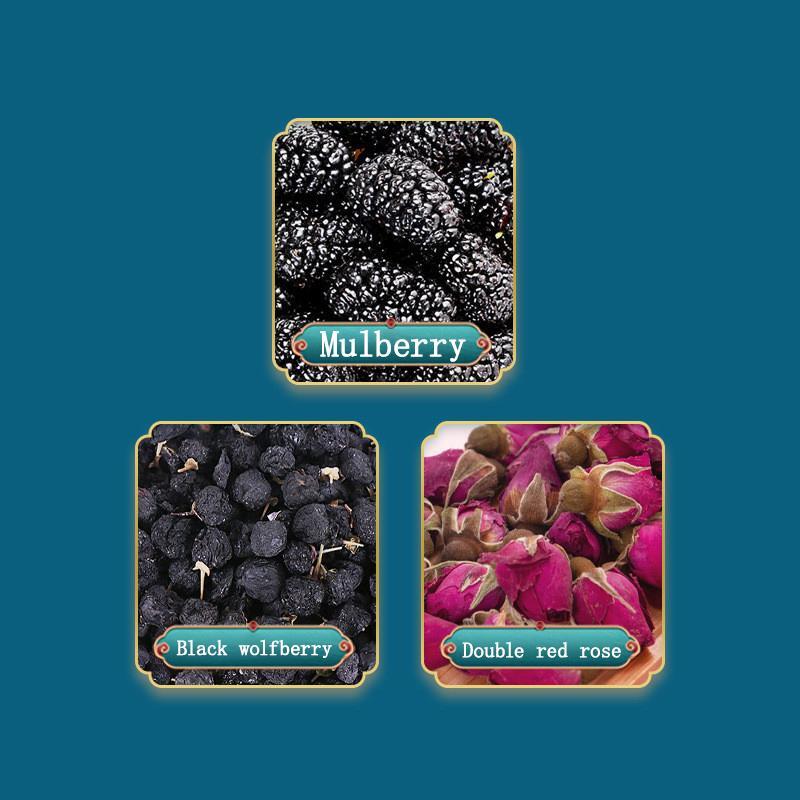 Healthy and high-quality black fruit goji berry mulberry rose tea for women