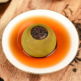Premium Pu-erh Ripe Tea with Small Green Tangerine 500g in Wooden Barrel