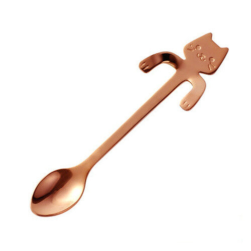 Stainless Steel Spoon Dinnerware Cat Coffee&Tea Spoon Kitchen Flatware Tableware