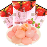 Japanese Daifuku Mochi Rice Cakes with Strawberry and Mango Sweet Dessert Snack