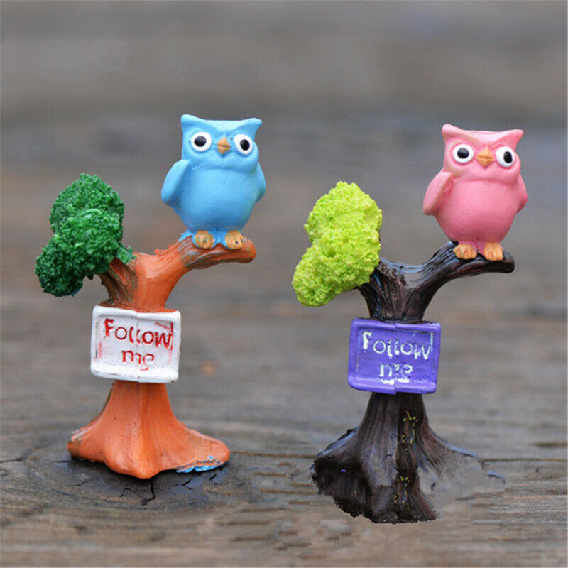 Mini 2pcs Branch Owl Bottle Decoration Supplies Moss Micro Landscape Deco Garden