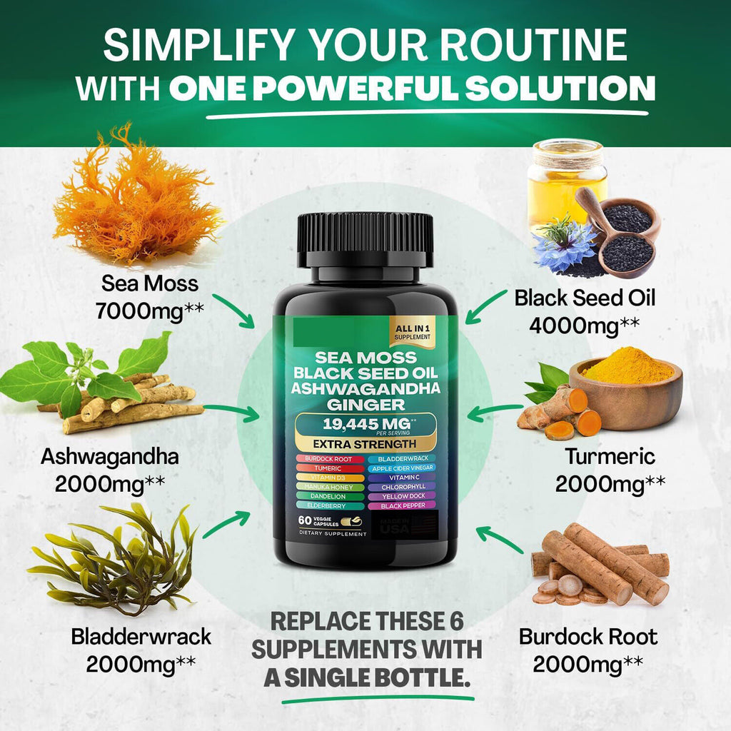 Seaweed Capsules sea moss  60 capsules
