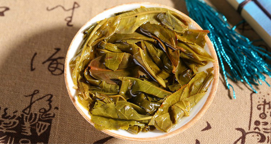 Raw pu-erh tea cake green food Yunnan menghai puer tea 357g chinese sheng cha