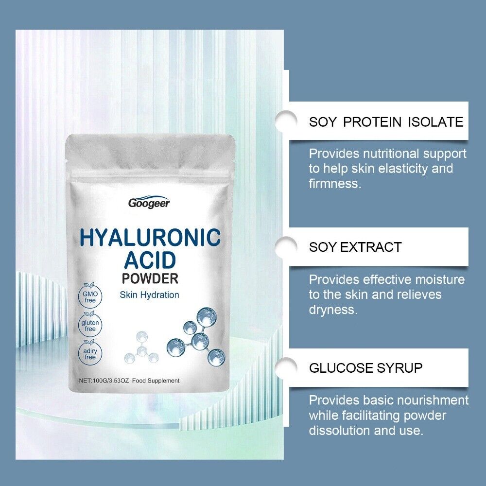 Googeer Hyaluronic Acid Powder Skin Hydration Joint Vegan