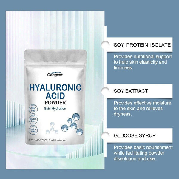 Googeer Hyaluronic Acid Powder Skin Hydration Joint Vegan