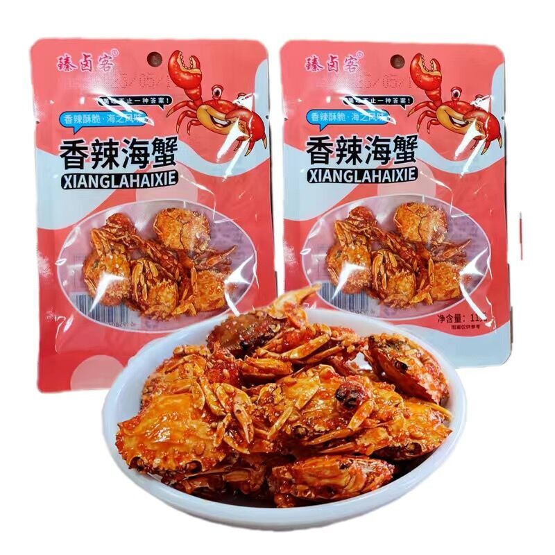 11g*20 Packs Instant Seafood Spicy Baby Crab Snacks Spicy Sea Crab Main image