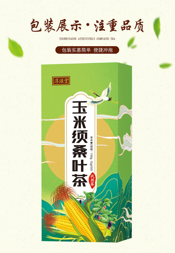 150g/30bags mulberry leaf tea corn husk lower blood pressure health care tea bag