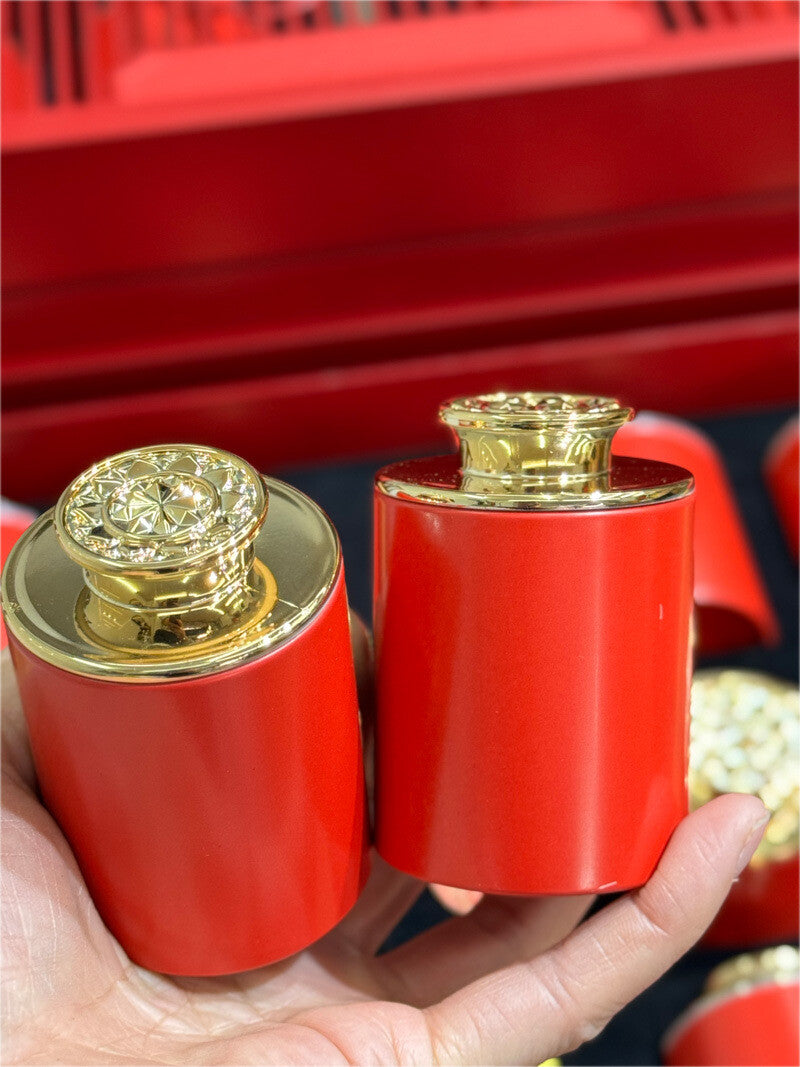 Yunnan Puerh Ripe Tea Small Tin Gift Set Glutinous Rice Fragrance 500g