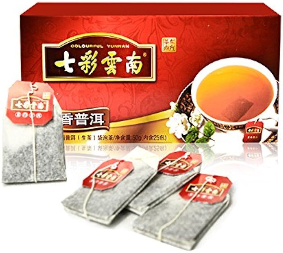 25 Tea bags七彩云南普洱茶Raw Pu-erh Tea (Jasmine茉香 茉莉花生茶) Yunnan Pu-erh Tea 50g（1.76OZ） Main image
