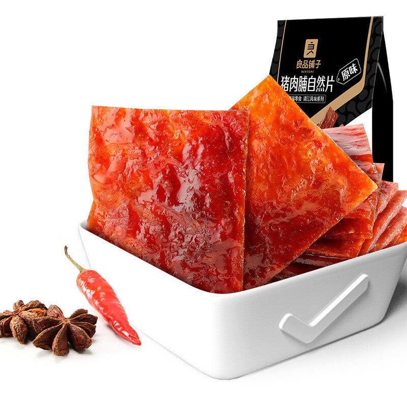 Pork Jerky 100g Original Spicy Jingjiang Specialty Pork Jerky Snacks 良品铺子猪肉脯100g Main image