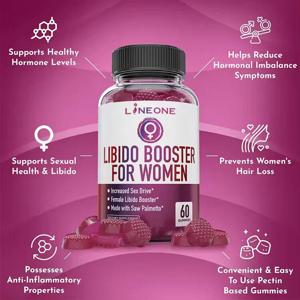 Hormone Balance Female Libido Booster Gummies - Sugar-Free, 60 Chewable Gummies