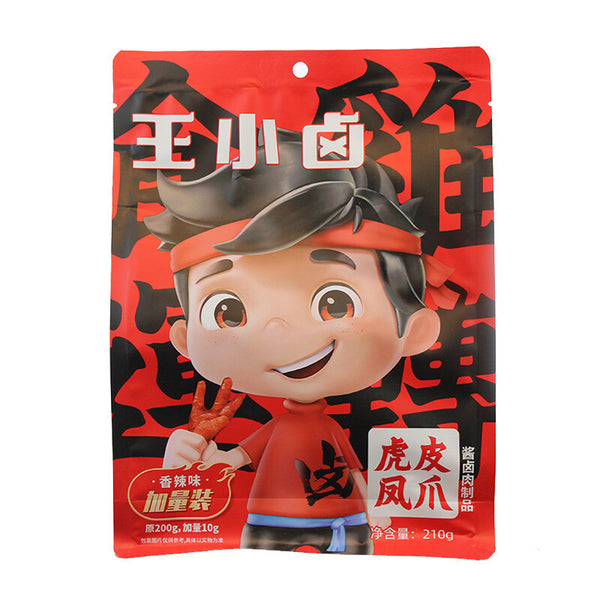 Wangxiaolu Chicken Feet Tiger Skin Chicken Feet 210g Instant Snacks 王小卤虎皮凤爪香辣卤味