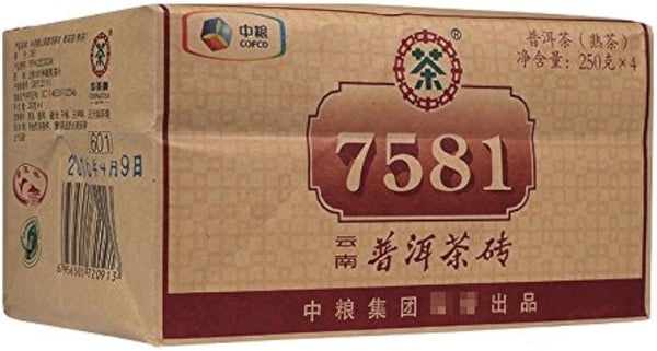 Chinese Tea 7581 Four Pieces Tile Monolithic 250G 1000g/Pack Pu'er Ripe Tea