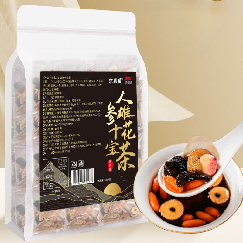 Herbal Tea with Peruvian Ginseng Eucommia Epimedium and Goji for Men’s Health
