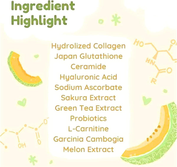 Natural Cantaloupe Powder Beauty Milk Collagen Powder Solid Drink 180g/bag
