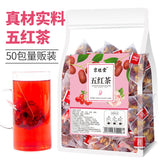 5 Red Herbal Tea Pyramid Bags Dates Beans Rice Mulberry Goji Wellness Blend