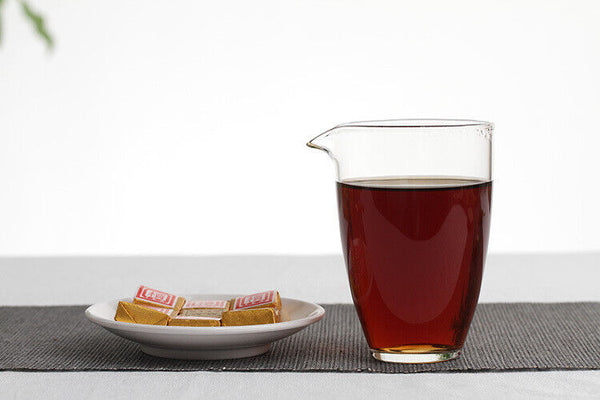 Menghai Pu'er ripe tea small square brick tea leaves sinensis word Pu'er tuocha