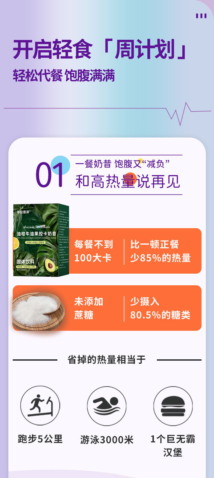 Oleander avocado control card shake meal replacement nutrition vegetarian 50g