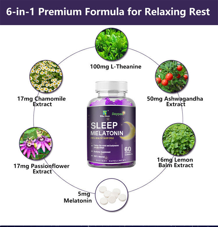 Natural Sleeping Gummies 60 Capsules/bottle