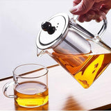 Glass Teapot With Stainless Steel Infuser And Lid For Blooming Loose Leaf  Tea