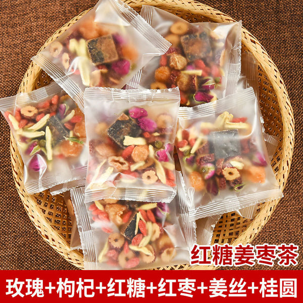 Ginger Jujube Tea with Longan Goji Berry Rose Red Dates Herbal Warmth Drink