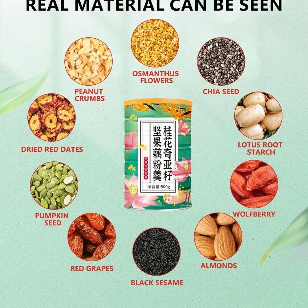 Asian Instant Lotus Root Powder Soup Mix 17.63 oz with Nuts and Dried Fruits