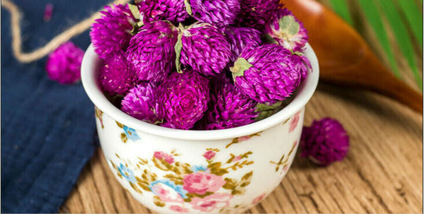 Weißer Tee Gomphrena Globosa Flower Tea Blumentee Kräutertee Drink Food