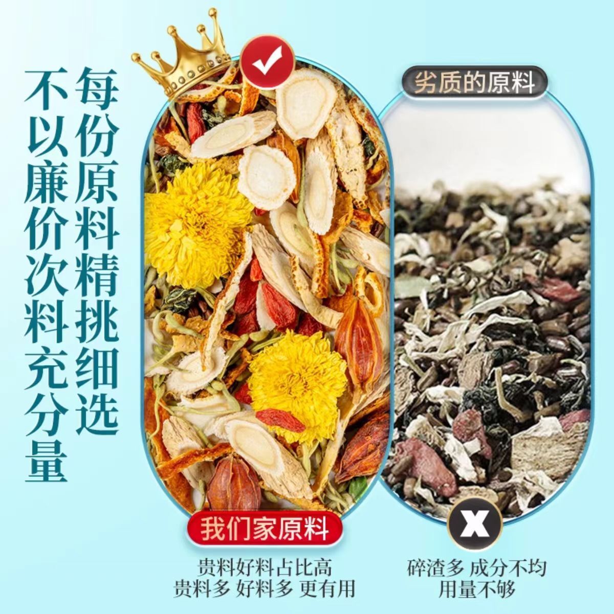 American Ginseng Astragalus Tea with Chrysanthemum Goji Herbal Blend