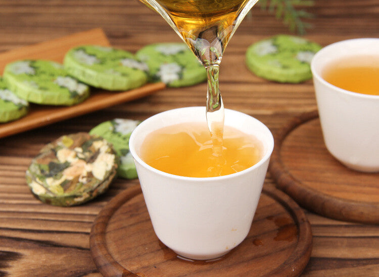 Yunnan Old White Tea White Tea Jasmine Flower Tea Premium Compressed Tea Cakes