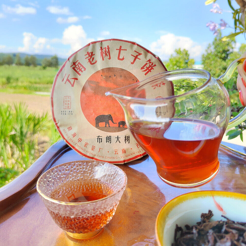 Puerh Ripe Tea Brown Mountain Ripe Tea Yunnan Seven Seed Cake Menghai Pu'er